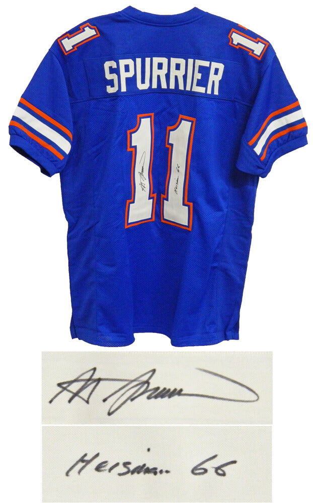 Steve Spurrier Signed Blue Custom Throwback Jersey w/Heisman '66 - SPUJRY300 - Steve Spurrier Signed Blue Custom Throwback Jersey w/Heisman '66 product image