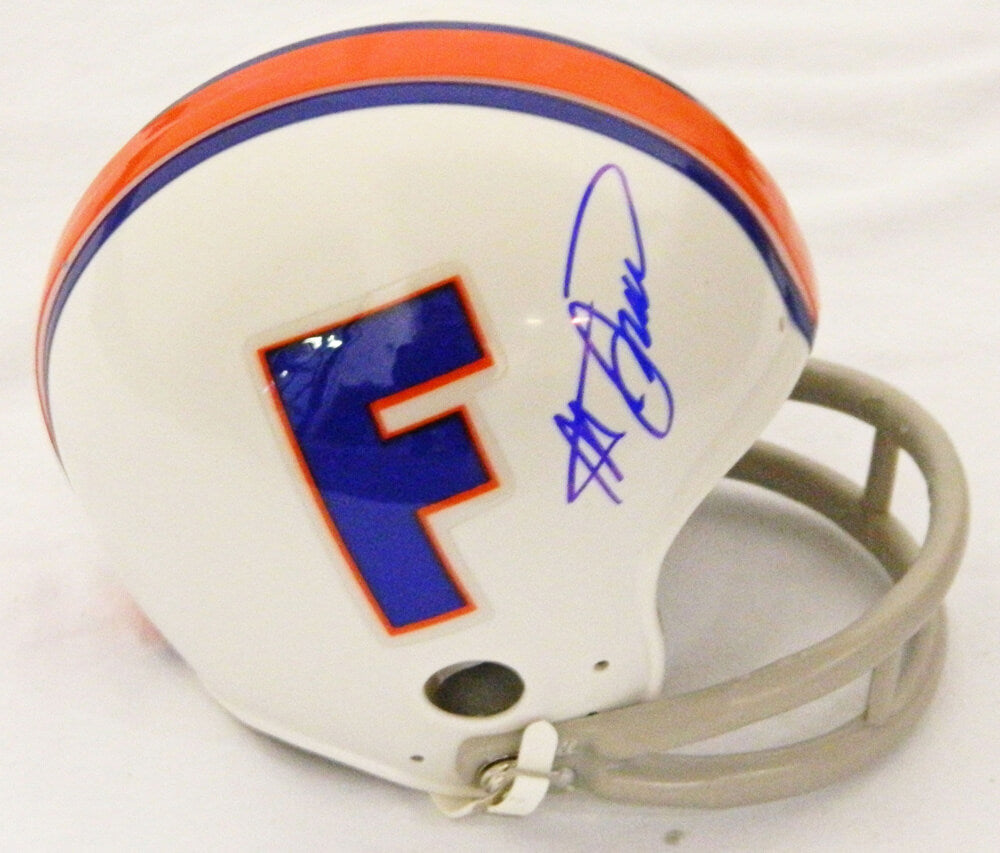 Steve Spurrier Signed Florida Gators White Throwback Riddell Replica Mini Helmet - SPUMIN301 - Steve Spurrier Signed Florida Gators White Throwback Riddell Replica Mini Helmet product image