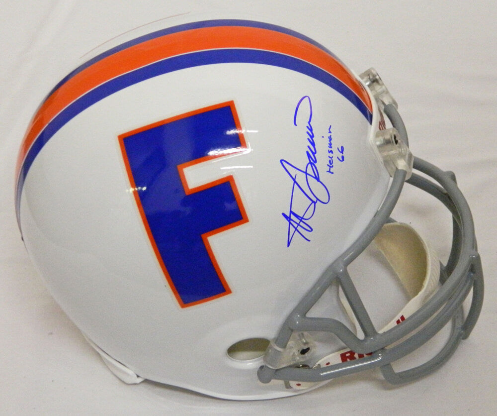 Steve Spurrier Signed Florida Gators White Throwback Riddell Full-Size Replica Helmet w/Heisman '66 - SPUREP302 - Steve Spurrier Signed Florida Gators White Throwback Riddell Full-Size Replica Helmet w/Heisman '66 product image