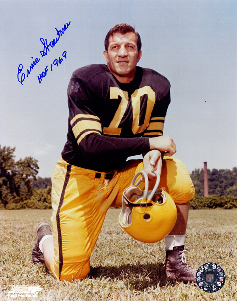 Ernie Stautner Signed Pittsburgh Steelers Kneel Pose 8x10 Photo w/HOF 1969 - STA08P320 - Ernie Stautner Signed Pittsburgh Steelers Kneel Pose 8x10 Photo w/HOF 1969 product image