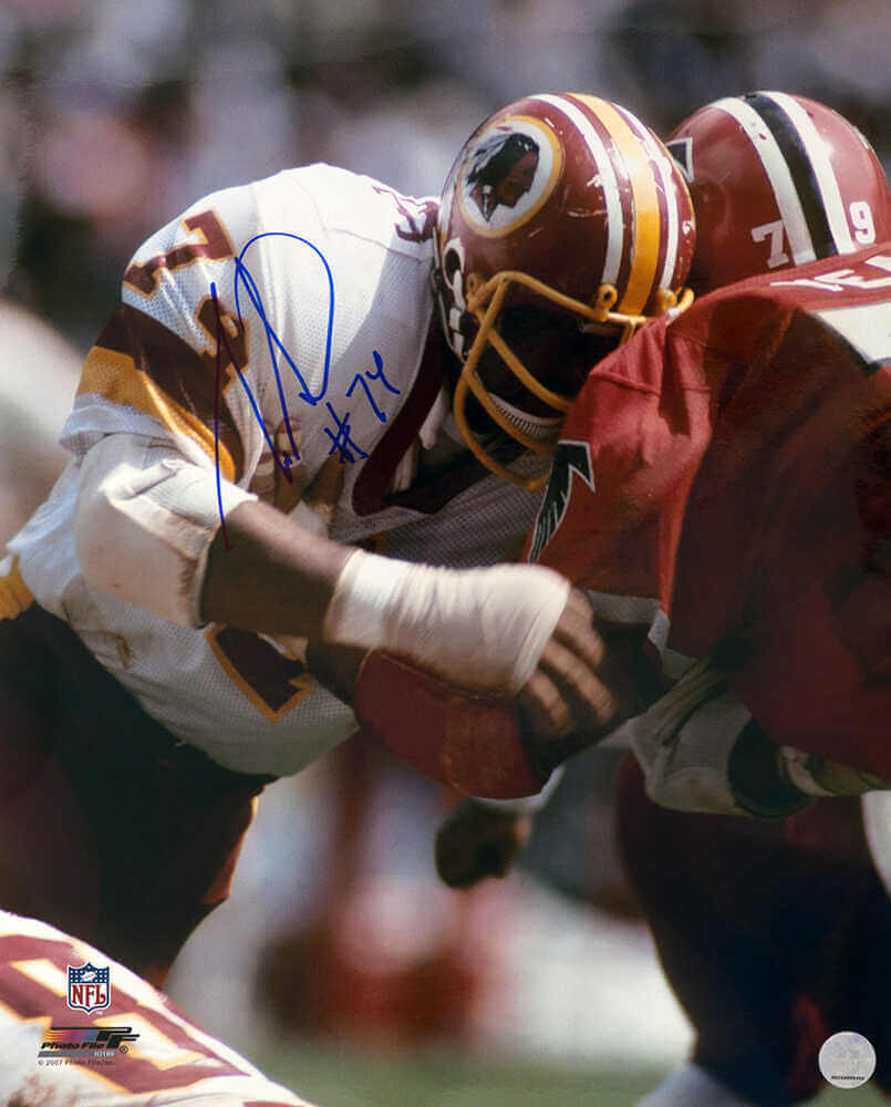 George Starke Signed Washington Football Team White Jersey Action 16x20 Photo - STA16P311TW - George Starke Signed Washington Football Team White Jersey Action 16x20 Photo product image