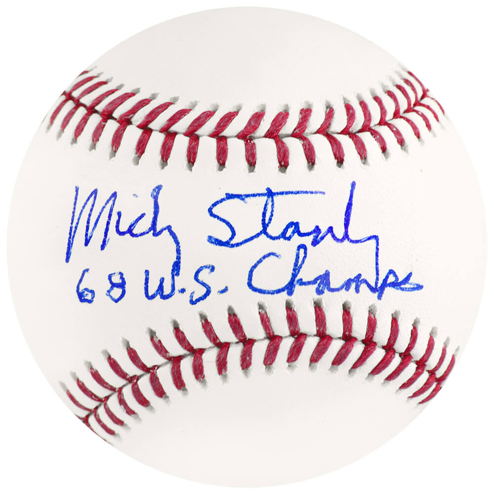 Mickey Stanley Signed Rawlings Official MLB Baseball w/68 WSC - STABSB100 - Mickey Stanley Signed Rawlings Official MLB Baseball w/68 WSC product image