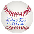 Mickey Stanley Signed Rawlings Official MLB Baseball w/4x G.Glove - STABSB102 - Mickey Stanley Signed Rawlings Official MLB Baseball w/4x G.Glove product image
