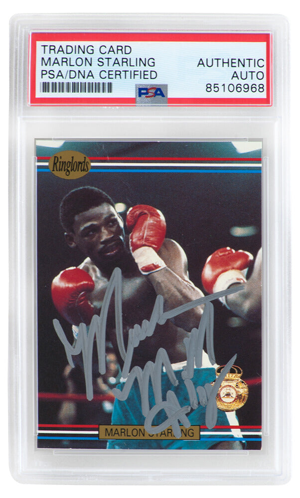 Marlon Starling Signed 1991 Ringlords Boxing Trading Card #28 - (PSA Encapsulated) - STACAR500 - Marlon Starling Signed 1991 Ringlords Boxing Trading Card #28 - (PSA Encapsulated) product image