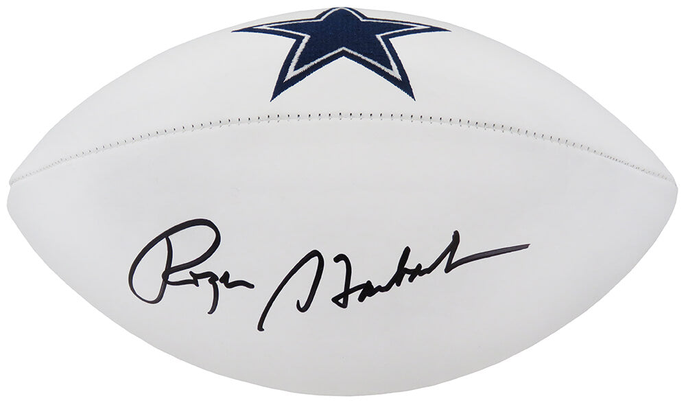 Roger Staubach Signed Dallas Cowboys White Logo Football - STAFTB313 - Roger Staubach Signed Dallas Cowboys White Logo Football product image