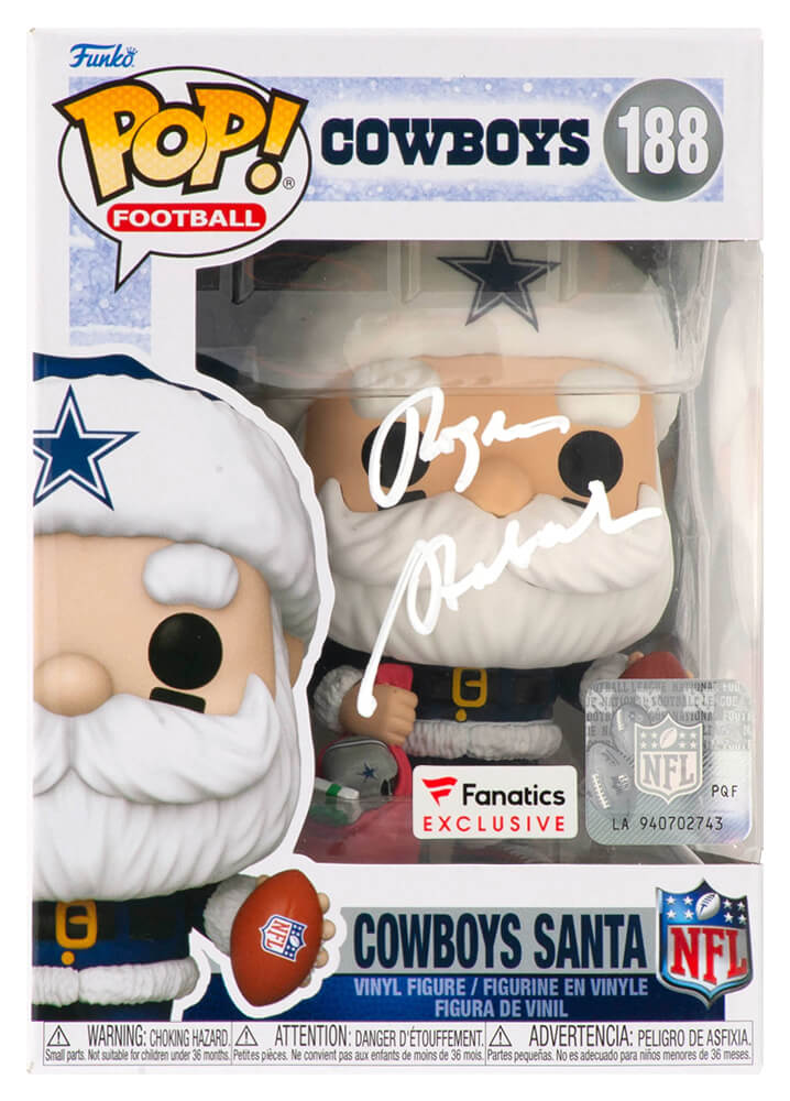 Roger Staubach Signed Dallas Cowboys  SANTA Funko Pop Doll #188 - STAFUN301 - Roger Staubach Signed Dallas Cowboys SANTA Funko Pop Doll #188 product image
