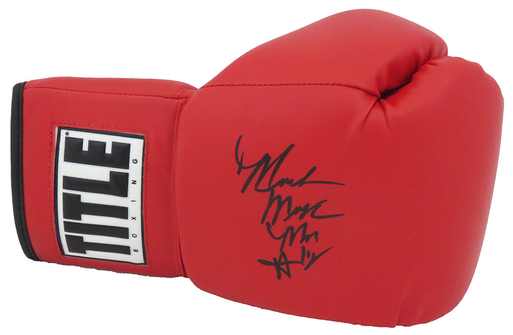 Marlon Starling Signed Title Red Boxing Glove w/Magic Man - STAGLV505 - Marlon Starling Signed Title Red Boxing Glove w/Magic Man product image