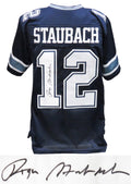 Roger Staubach Signed Navy Custom Jersey - STAJRY312 - Roger Staubach Signed Navy Custom Jersey product image