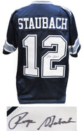 Roger Staubach Signed Navy Throwback Custom Football Jersey - STAJRY313 - Roger Staubach Signed Navy Throwback Custom Football Jersey product image