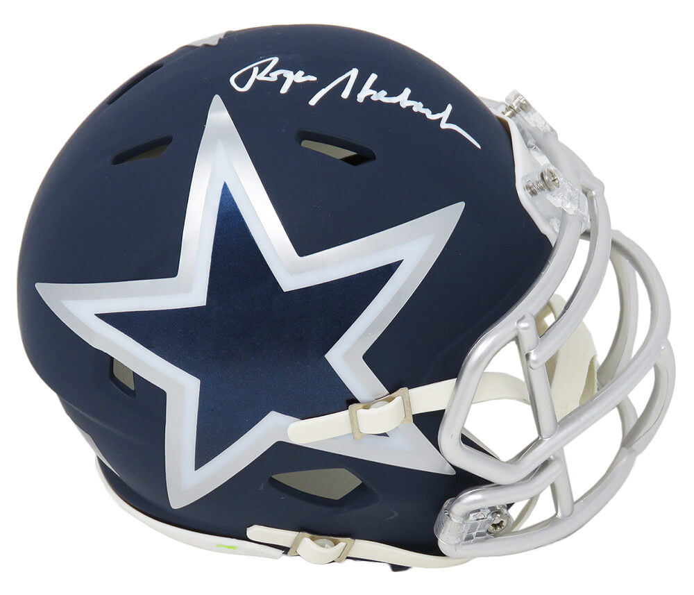 Roger Staubach Signed Dallas Cowboys AMP Alternate Riddell Speed Mini Helmet - STAMIN322 - Roger Staubach Signed Dallas Cowboys AMP Alternate Riddell Speed Mini Helmet product image