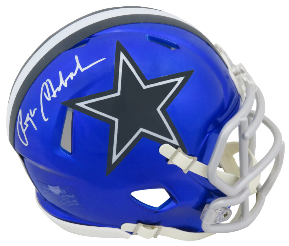 Roger Staubach Signed Dallas Cowboys FLASH Riddell Speed Mini Helmet - STAMIN328 - Roger Staubach Signed Dallas Cowboys FLASH Riddell Speed Mini Helmet product image