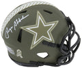 Roger Staubach Signed Dallas Cowboys Salute to Service Riddell Speed Mini Helmet - STAMIN329 - Roger Staubach Signed Dallas Cowboys Salute to Service Riddell Speed Mini Helmet product image