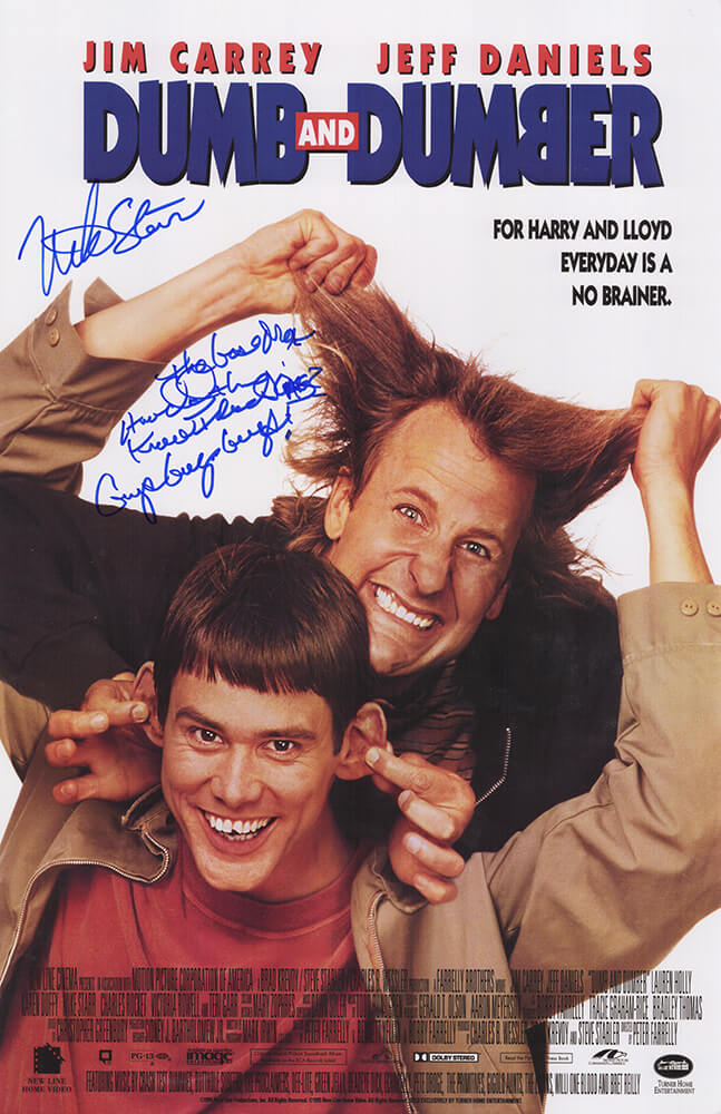 Mike Starr Signed Dumb & Dumber 11x17 Movie Poster w/3 Inscriptions - STAPST500 - Mike Starr Signed Dumb & Dumber 11x17 Movie Poster w/3 Inscriptions product image