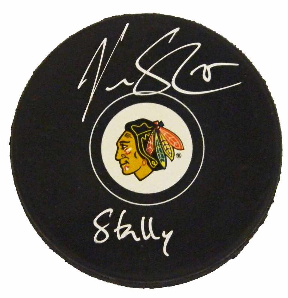 Viktor Stalberg Signed Blackhawks Logo Hockey Puck w/Stally - STAPUC401 - Viktor Stalberg Signed Blackhawks Logo Hockey Puck w/Stally product image