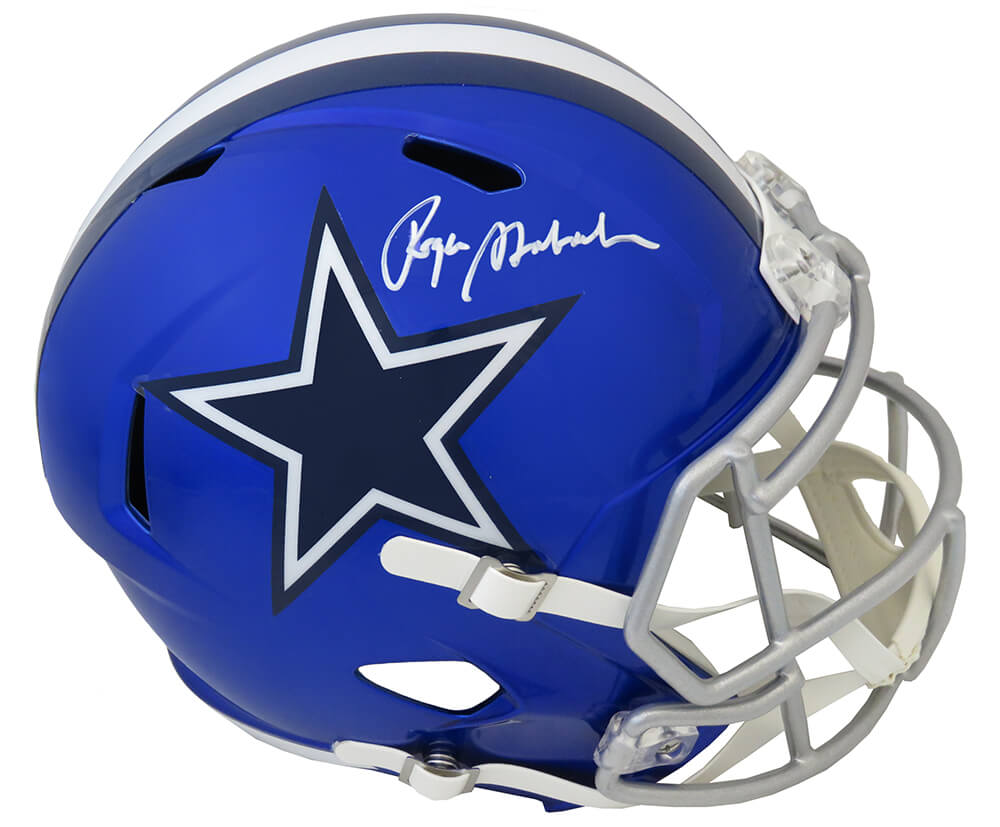Roger Staubach Signed Dallas Cowboys FLASH Riddell Full Size Speed Replica Helmet - STAREP317 - Roger Staubach Signed Dallas Cowboys FLASH Riddell Full Size Speed Replica Helmet product image