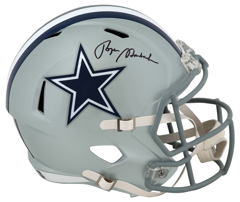 Roger Staubach Signed Cowboys Riddell Full Size Speed Replica Helmet - STAREP321 - Roger Staubach Signed Cowboys Riddell Full Size Speed Replica Helmet product image