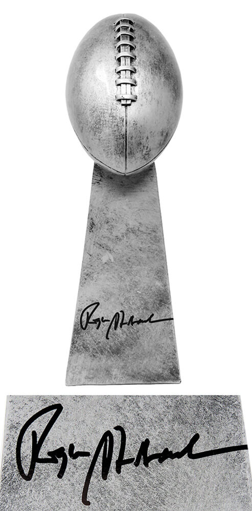 Roger Staubach Signed Football World Champion 15 Inch Replica Trophy - STATRO300 - Roger Staubach Signed Football World Champion 15 Inch Replica Trophy product image