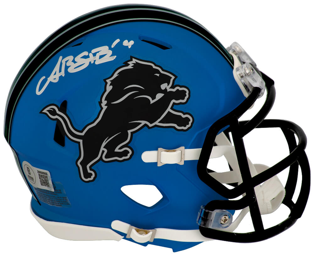 Amon-Ra St. Brown Signed Detroit Lions 2024 Alternate Blue Riddell Speed Mini Helmet - (Beckett) - STBMIN300 - Amon-Ra St. Brown Signed Detroit Lions 2024 Alternate Blue Riddell Speed Mini Helmet - (Beckett) product image