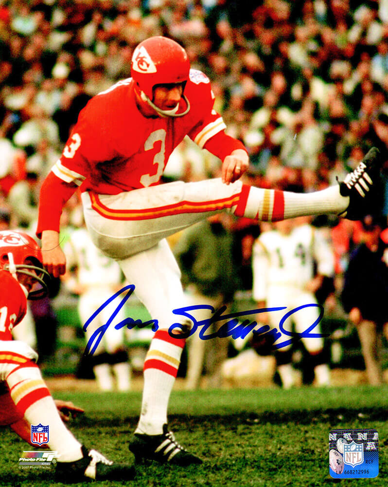 Jan Stenerud Signed Kansas City Chiefs Kicking Action 8x10 Photo - STE08P302 - Jan Stenerud Signed Kansas City Chiefs Kicking Action 8x10 Photo product image