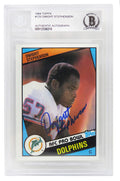 Dwight Stephenson Signed Miami Dolphins 1984 Topps Rookie Football Trading Card #129 - (Beckett Encapsulated) - STECAR310 - Dwight Stephenson Signed Miami Dolphins 1984 Topps Rookie Football Trading Card #129 - (Beckett Encapsulated) product image