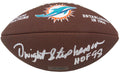 Dwight Stephenson Signed Miami Dolphins Wilson Brown Logo NFL Football w/HOF'98 - STEFTB326 - Dwight Stephenson Signed Miami Dolphins Wilson Brown Logo NFL Football w/HOF'98 product image