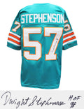 Dwight Stephenson Signed Teal Throwback Custom Football Jersey w/HOF'98 - STEJRY310 - Dwight Stephenson Signed Teal Throwback Custom Football Jersey w/HOF'98 product image