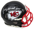 Jan Stenerud Signed Kansas City Chiefs Flat Black Matte Riddell Speed Replica Mini Helmet w/HOF'91 - STEMIN301 - Jan Stenerud Signed Kansas City Chiefs Flat Black Matte Riddell Speed Replica Mini Helmet w/HOF'91 product image