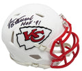 Jan Stenerud Signed Kansas City Chiefs Flat White Matte Riddell Speed Replica Mini Helmet w/HOF'91 - STEMIN303 - Jan Stenerud Signed Kansas City Chiefs Flat White Matte Riddell Speed Replica Mini Helmet w/HOF'91 product image