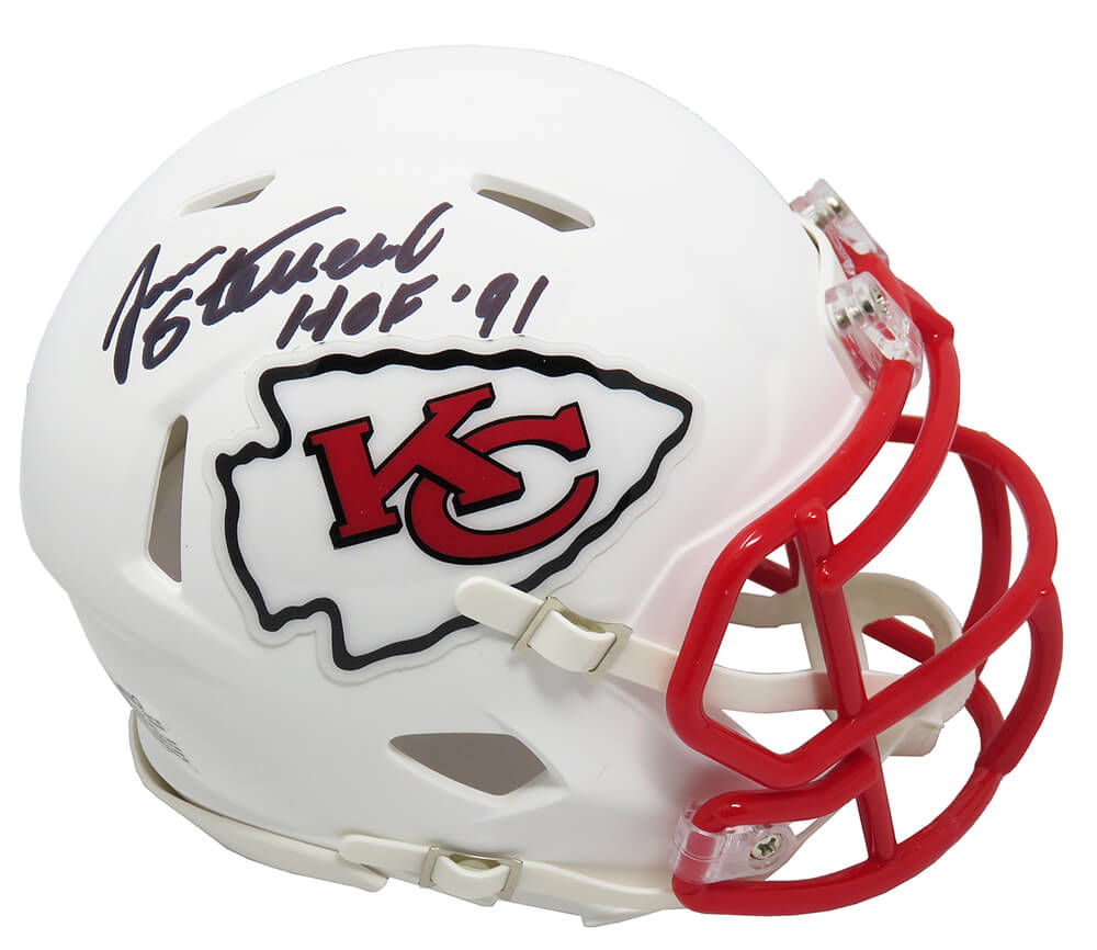Jan Stenerud Signed Kansas City Chiefs Flat White Matte Riddell Speed Replica Mini Helmet w/HOF'91 - STEMIN303 - Jan Stenerud Signed Kansas City Chiefs Flat White Matte Riddell Speed Replica Mini Helmet w/HOF'91 product image