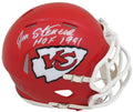 Jan Stenerud Signed Kansas City Chiefs Riddell Speed Mini Helmet w/HOF 1991 - STEMIN307 - Jan Stenerud Signed Kansas City Chiefs Riddell Speed Mini Helmet w/HOF 1991 product image
