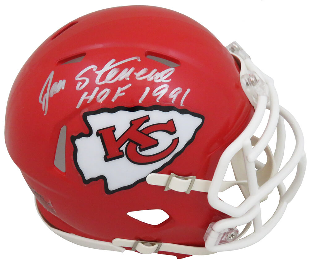 Jan Stenerud Signed Kansas City Chiefs Riddell Speed Mini Helmet w/HOF 1991 - STEMIN307 - Jan Stenerud Signed Kansas City Chiefs Riddell Speed Mini Helmet w/HOF 1991 product image