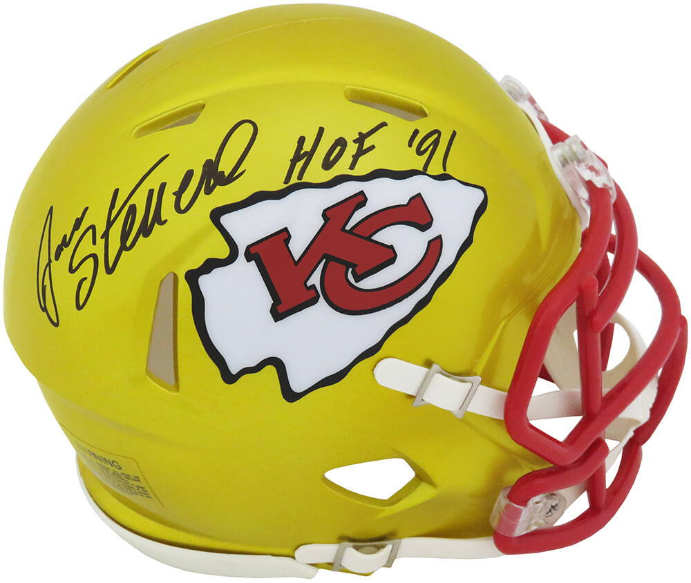 Jan Stenerud Signed Kansas City Chiefs FLASH Riddell Speed Mini Helmet w/HOF'91 - STEMIN309 - Jan Stenerud Signed Kansas City Chiefs FLASH Riddell Speed Mini Helmet w/HOF'91 product image