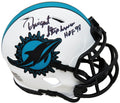 Dwight Stephenson Signed Miami Dolphins Lunar Eclipse White Matte Riddell Speed Mini Helmet w/HOF'98 - STEMIN325 - Dwight Stephenson Signed Miami Dolphins Lunar Eclipse White Matte Riddell Speed Mini Helmet w/HOF'98 product image