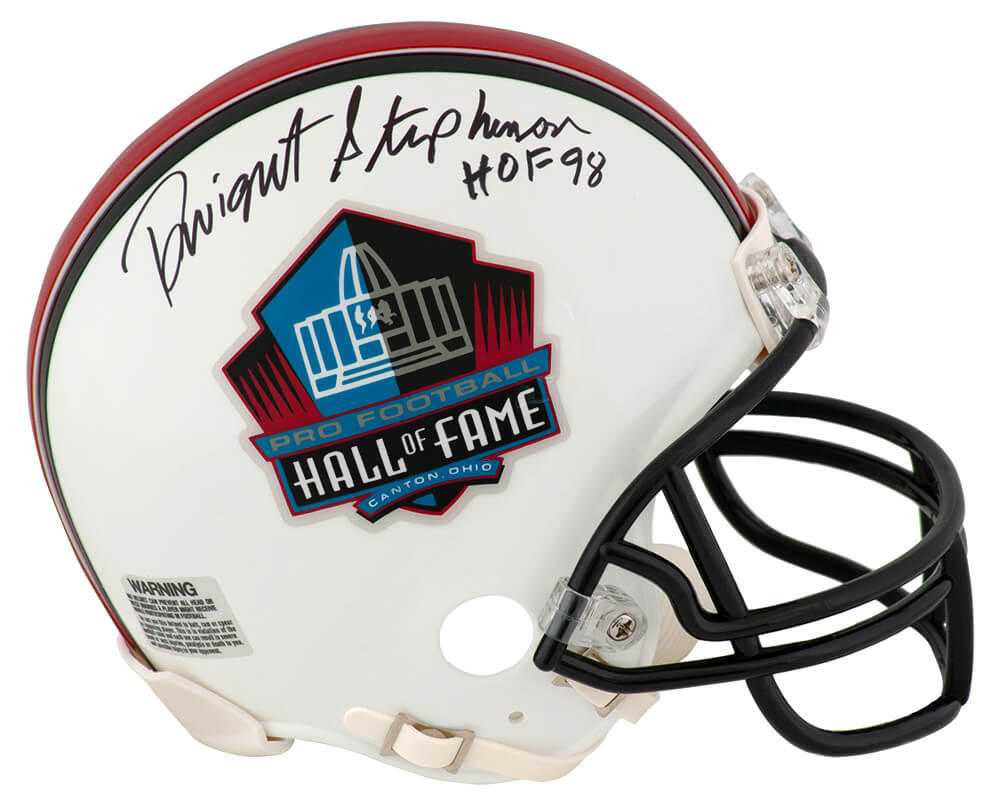 Dwight Stephenson Signed Hall of Fame Logo Riddell (VSR4) Mini Helmet w/HOF'98 - STEMIN329 - Dwight Stephenson Signed Hall of Fame Logo Riddell (VSR4) Mini Helmet w/HOF'98 product image