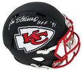 Jan Stenerud Signed Kansas  City Chiefs Flat Black Matte Riddell Speed Full Size Replica Helmet w/HOF'91 - STEREP305 - Jan Stenerud Signed Kansas City Chiefs Flat Black Matte Riddell Speed Full Size Replica Helmet w/HOF'91 product image