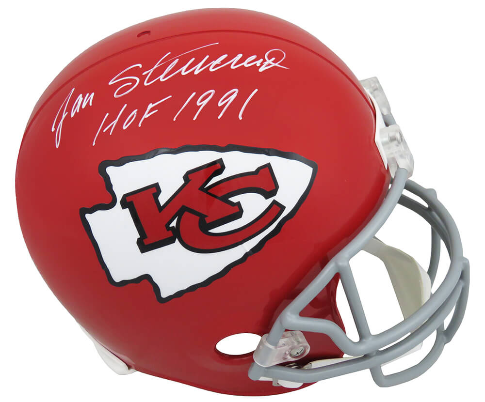 Jan Stenerud Signed Kansas City Chiefs Throwback Riddell Full Size Replica Helmet w/HOF 1991 (PSA) - STEREP303 - Jan Stenerud Signed Kansas City Chiefs Throwback Riddell Full Size Replica Helmet w/HOF 1991 (PSA) product image