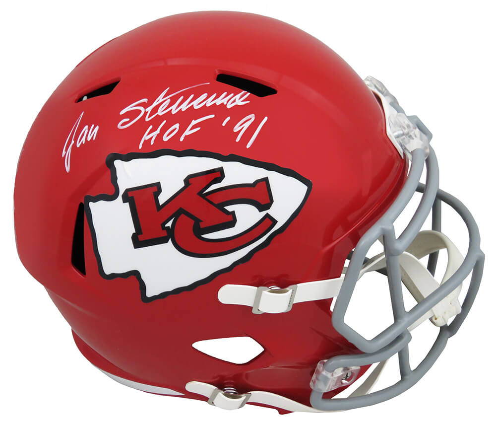 Jan Stenerud Signed Kansas City Chiefs Throwback Riddell Full Size Speed Replica Helmet w/HOF 1991 (PSA) - STEREP304 - Jan Stenerud Signed Kansas City Chiefs Throwback Riddell Full Size Speed Replica Helmet w/HOF 1991 (PSA) product image