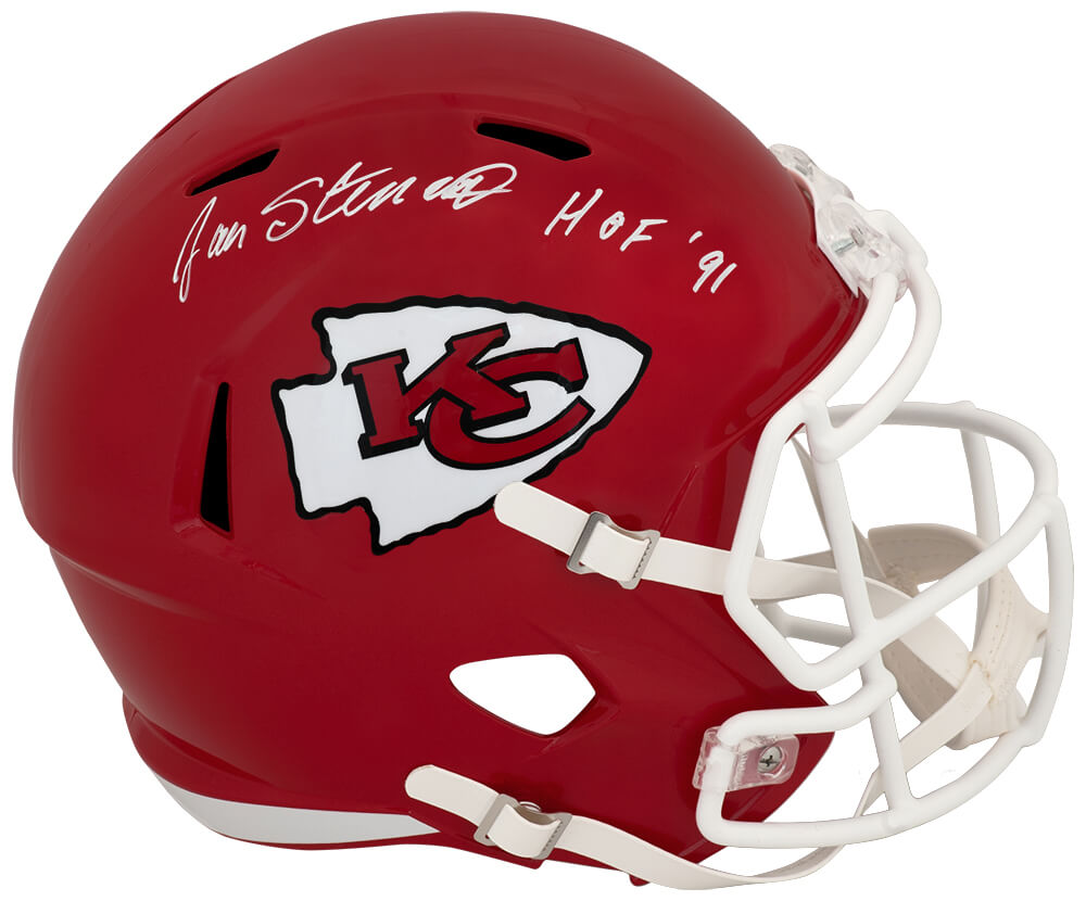 Jan Stenerud Signed Kansas City Chiefs Riddell Full Size Speed Replica Helmet w/HOF'91 - STEREP311 - Jan Stenerud Signed Kansas City Chiefs Riddell Full Size Speed Replica Helmet w/HOF'91 product image
