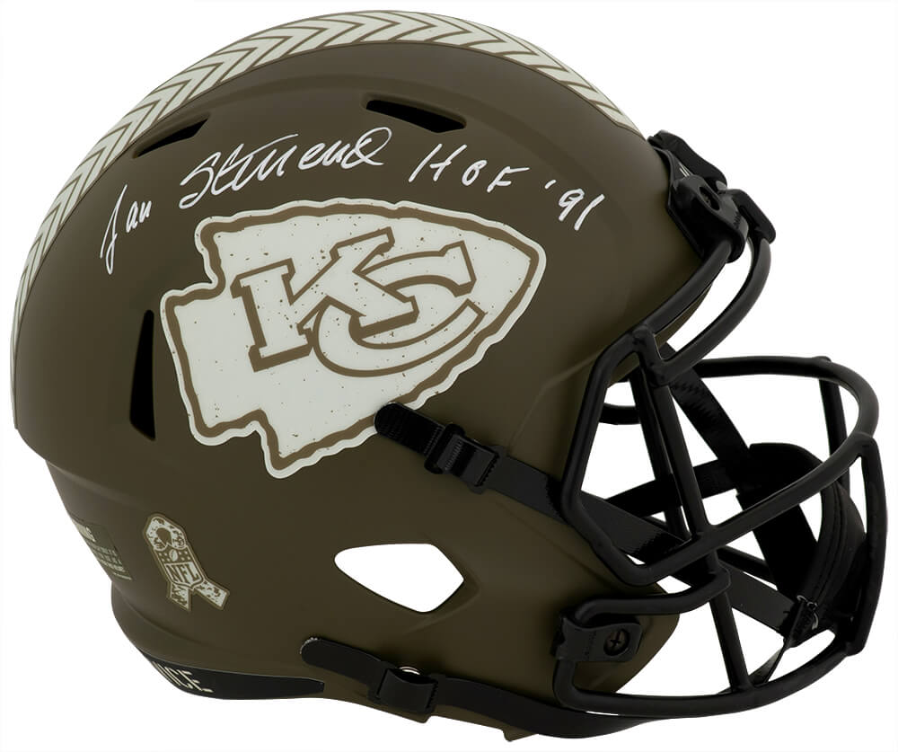 Jan Stenerud Signed Kansas City Chiefs SALUTE Riddell Full Size Speed Replica Helmet w/HOF'91 - STEREP312 - Jan Stenerud Signed Kansas City Chiefs SALUTE Riddell Full Size Speed Replica Helmet w/HOF'91 product image