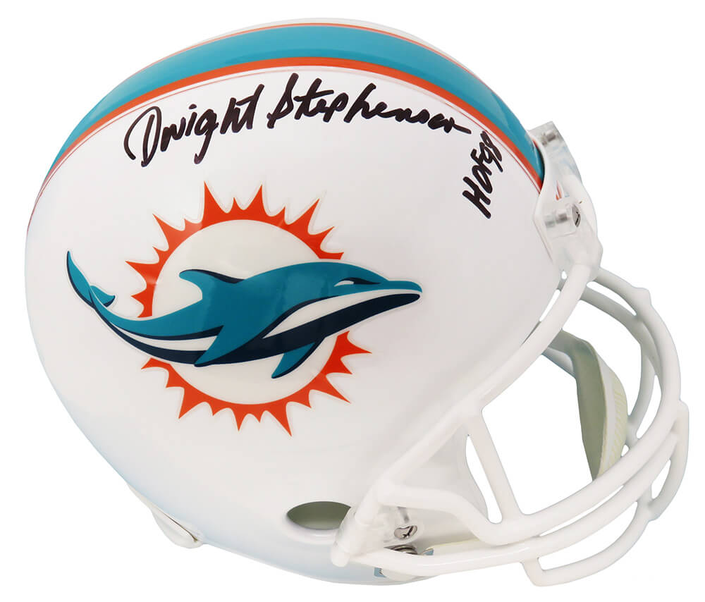 Dwight Stephenson Signed Miami Dolphins Riddell Full Size Replica Helmet w/HOF'98 - STEREP321 - Dwight Stephenson Signed Miami Dolphins Riddell Full Size Replica Helmet w/HOF'98 product image