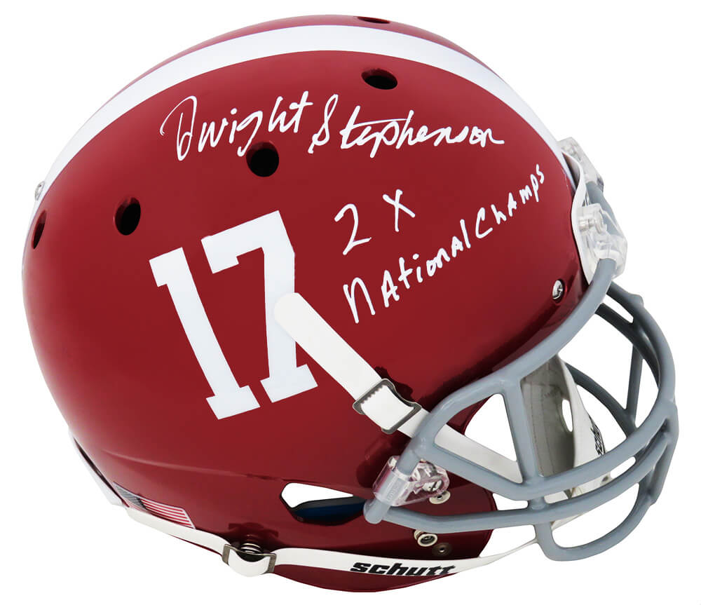 Dwight Stephenson Signed Alabama Schutt Full Size Replica Helmet w/2x National Champs - STEREP322 - Dwight Stephenson Signed Alabama Schutt Full Size Replica Helmet w/2x National Champs product image