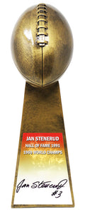 Jan Stenerud Signed Football World Champion 15 Inch Replica Gold Trophy w/#3 - STETRO301 - Jan Stenerud Signed Football World Champion 15 Inch Replica Gold Trophy w/#3 product image