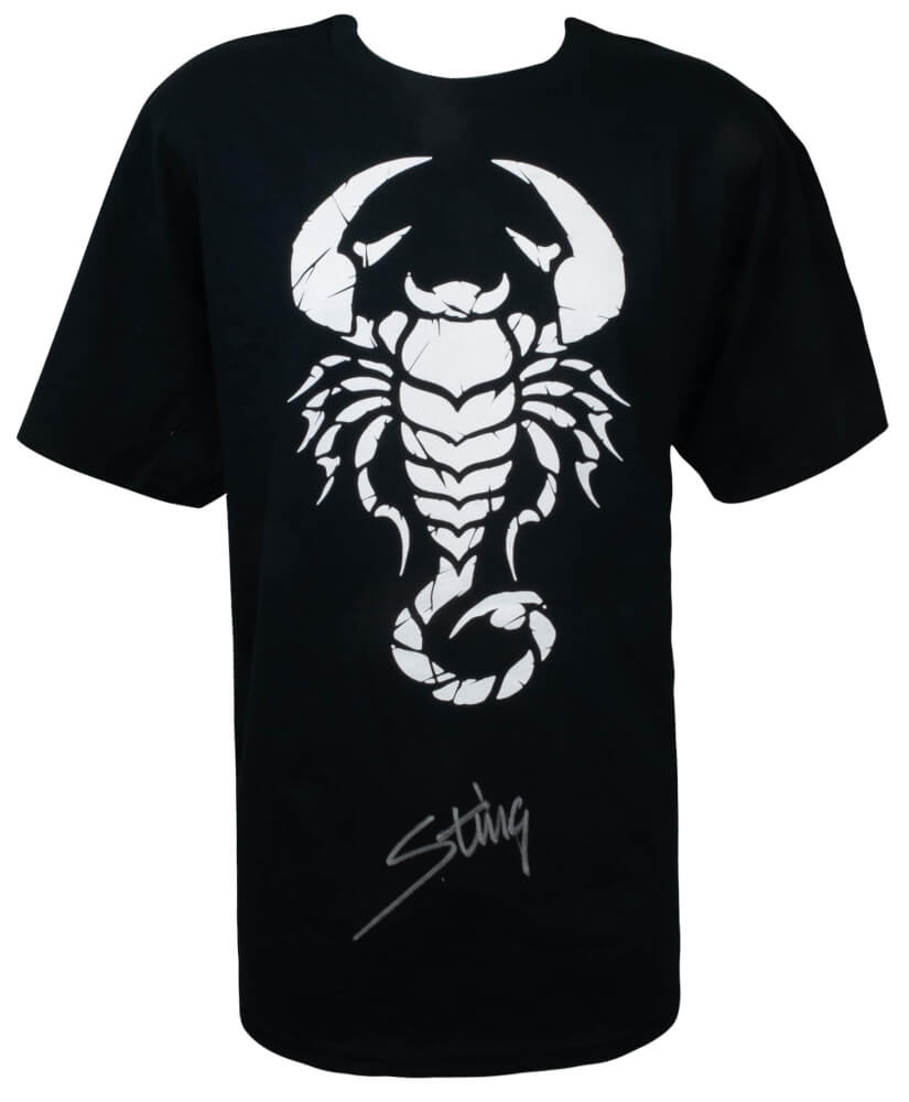 Sting Signed Scorpion Black Wrestling T-Shirt - STIJRY500 - Sting Signed Scorpion Black Wrestling T-Shirt product image