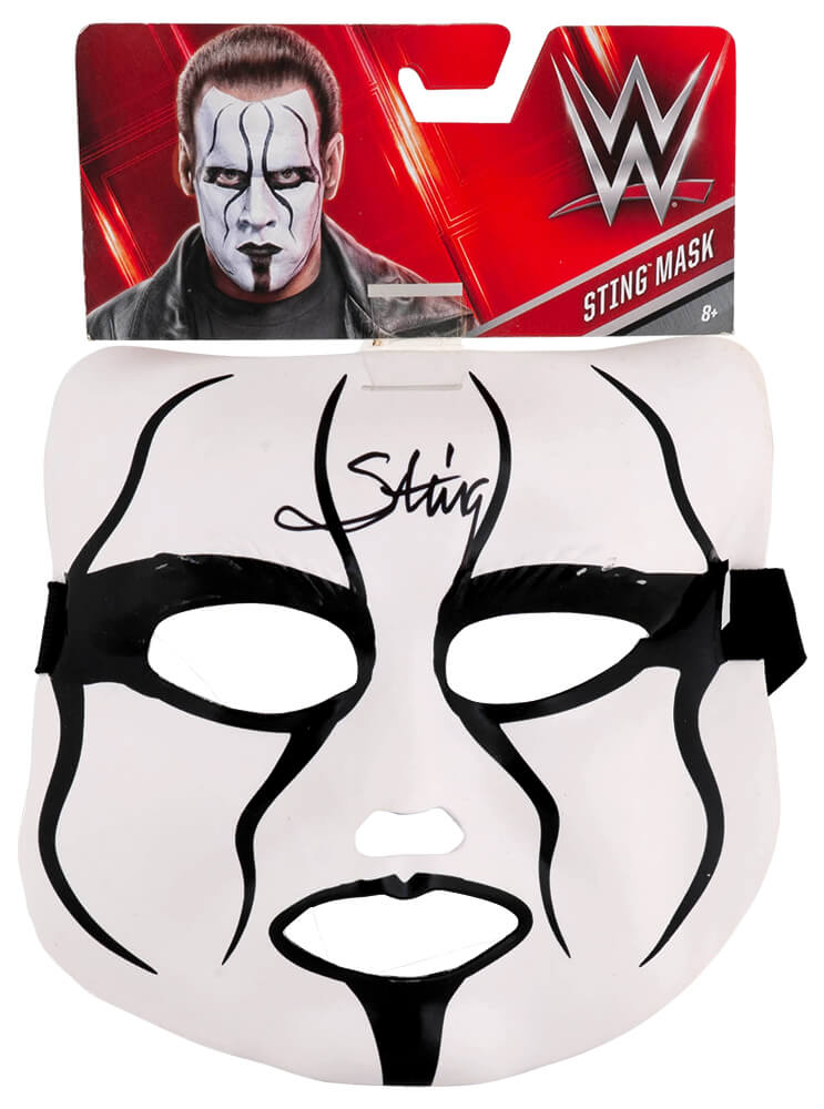 Sting Signed WWE White & Black Wrestling Mask - STIOTH500 - Sting Signed WWE White & Black Wrestling Mask product image