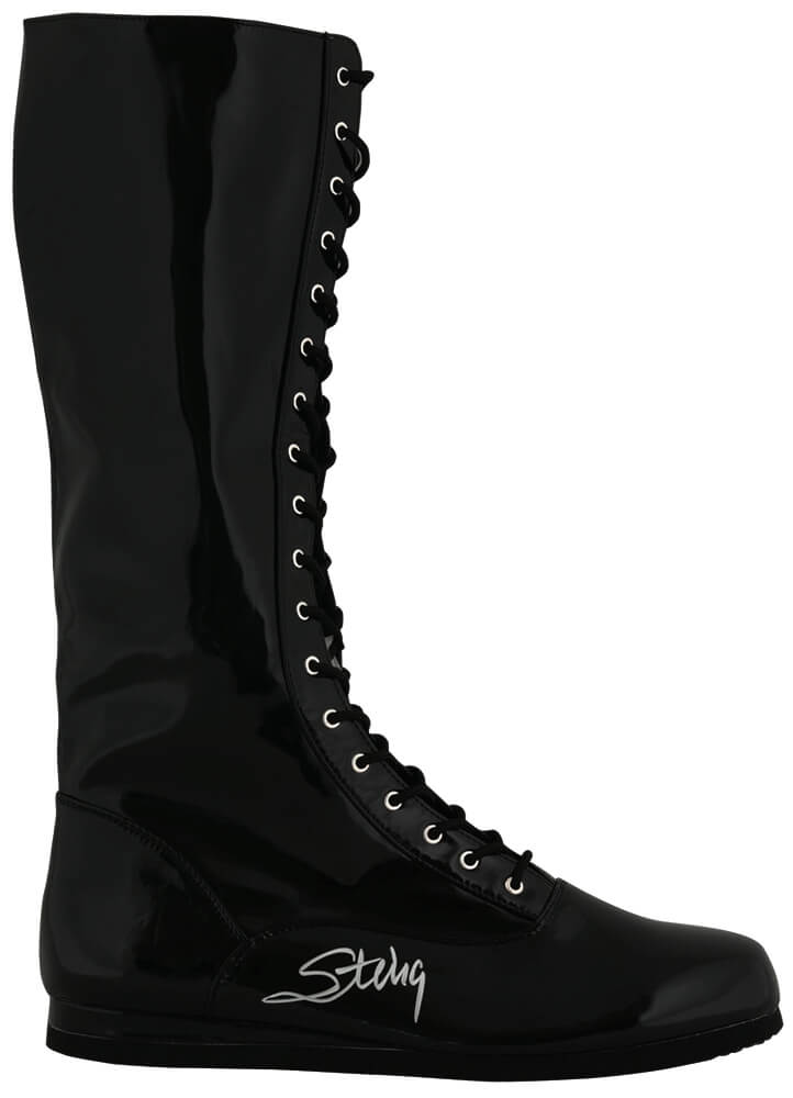 Sting Signed Black Wrestling Costume Boot - STISHO500 - Sting Signed Black Wrestling Costume Boot product image