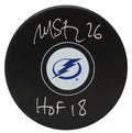 Martin St. Louis Signed Tampa Bay Lightning Hockey Puck w/HOF'18 - STLPUC402 - Martin St. Louis Signed Tampa Bay Lightning Hockey Puck w/HOF'18 product image