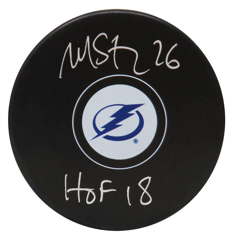 Martin St. Louis Signed Tampa Bay Lightning Hockey Puck w/HOF'18 - STLPUC402 - Martin St. Louis Signed Tampa Bay Lightning Hockey Puck w/HOF'18 product image