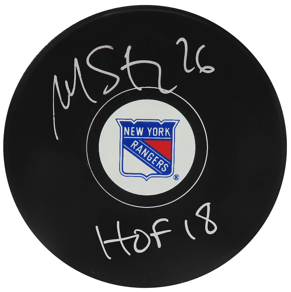 Martin St. Louis Signed New York Rangers Logo Hockey Puck w/HOF'18 - STLPUC403 - Martin St. Louis Signed New York Rangers Logo Hockey Puck w/HOF'18 product image