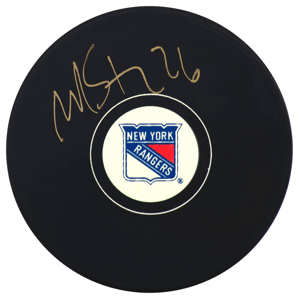Martin St. Louis Signed New York Rangers Logo Hockey Puck - (In Gold) - STLPUC405 - Martin St. Louis Signed New York Rangers Logo Hockey Puck - (In Gold) product image