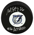 Martin St. Louis Signed Tampa Bay Lightning Medium Logo Hockey Puck w/#26 Retired - STLPUC408 - Martin St. Louis Signed Tampa Bay Lightning Medium Logo Hockey Puck w/#26 Retired product image